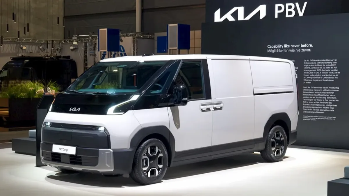 Kia'nın yeni tanıtılan PV7 elektrikli ticari van modeli