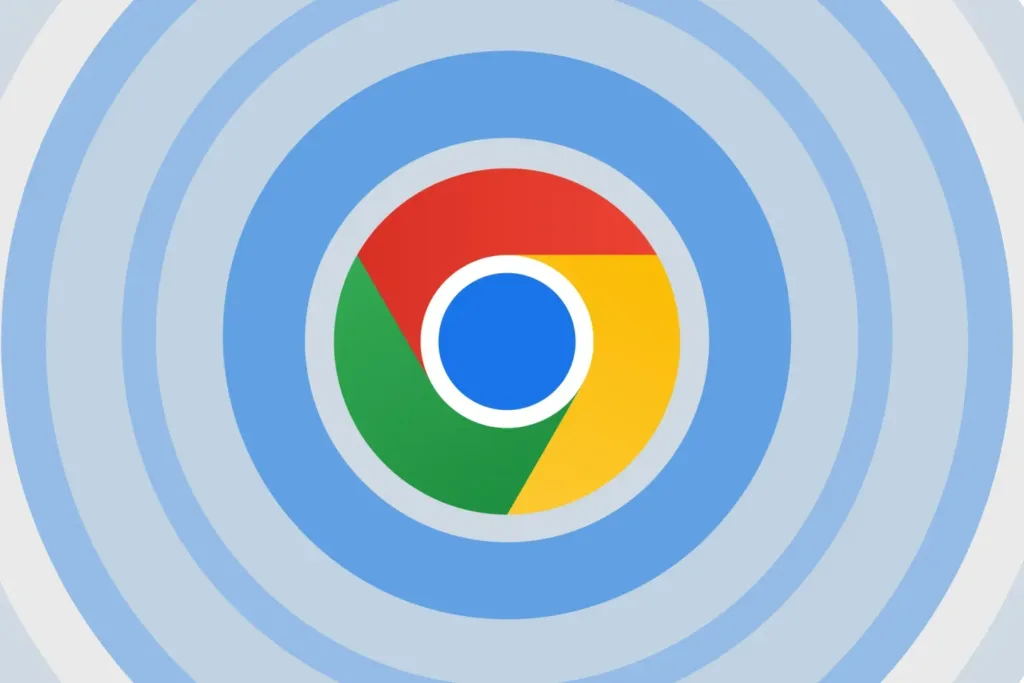 Chrome logosu mavi bir arka plan üzerinde