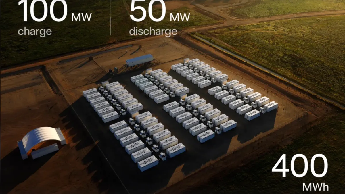 Avustralya'da kurulu Tesla Megapack batarya tesisi