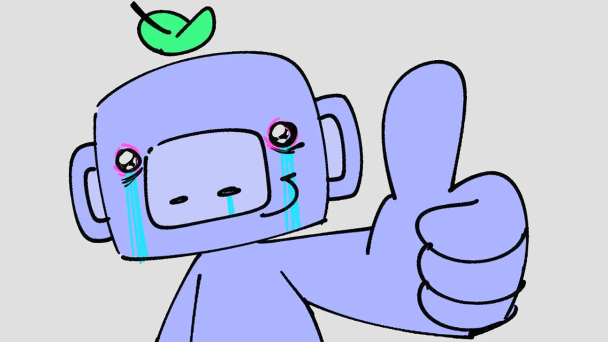 Discord maskotu Wumpus'un parçalanmış fan sanatı görseli