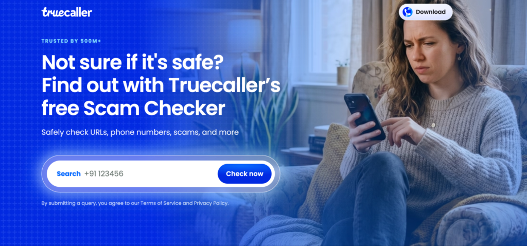 Truecaller’s scam checkerImage Credits:Truecaller