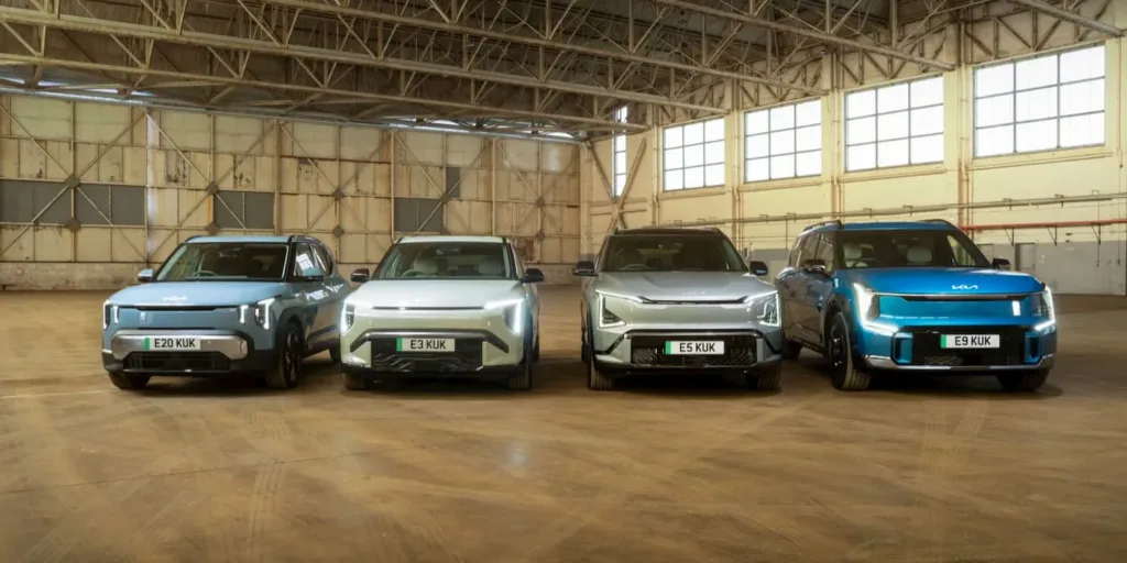 Soldan sağa: Kia EV2, EV3, EV5 ve EV9