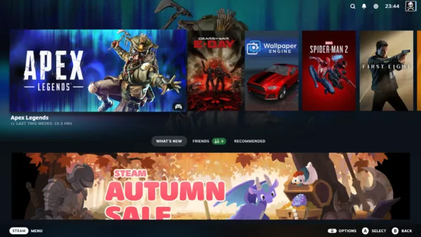 Steam platformu logosu ve oyun kütüphanesi ekranı