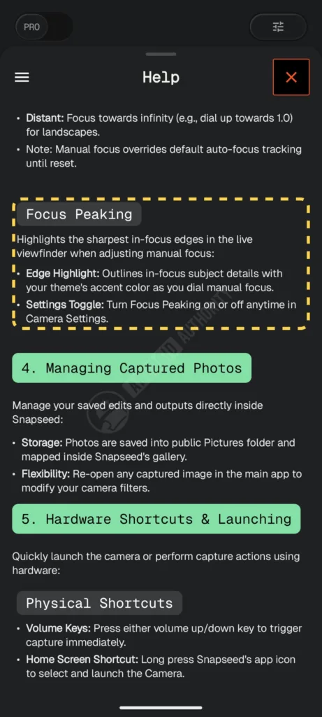 snapseed focus peaking help watermarked